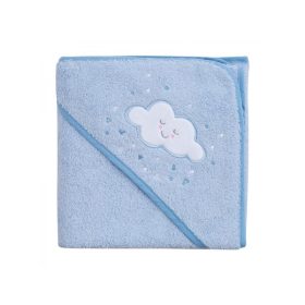   Nyakba köthető babatörölköző - Splash and Wrap törölköző (kék színben)