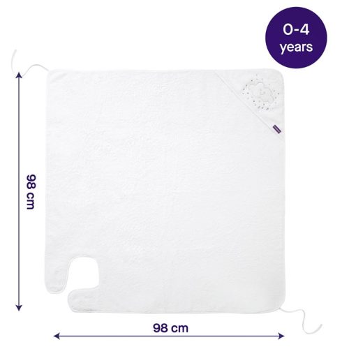 Nyakba köthető babatörölköző - Splash and Wrap törölköző (kék színben)