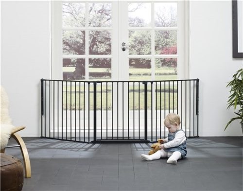 Babydan Térelválasztó, lépcsőrács -  L-es méret, fekete (max. 223 cm)