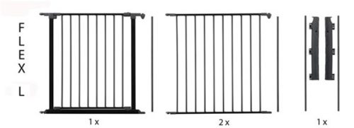 Babydan Térelválasztó, lépcsőrács -  L-es méret, fekete (max. 223 cm)