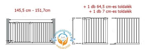 Babydan ASTA Extra széles önfeszítős ajtórács, babarács