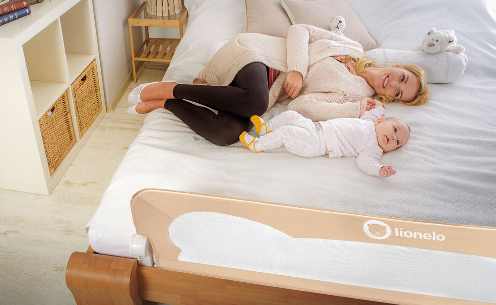 Image of Hálós leesésgátló, legurulásgátló - 150 cm, bézs színű (Lionelo 'Eva')