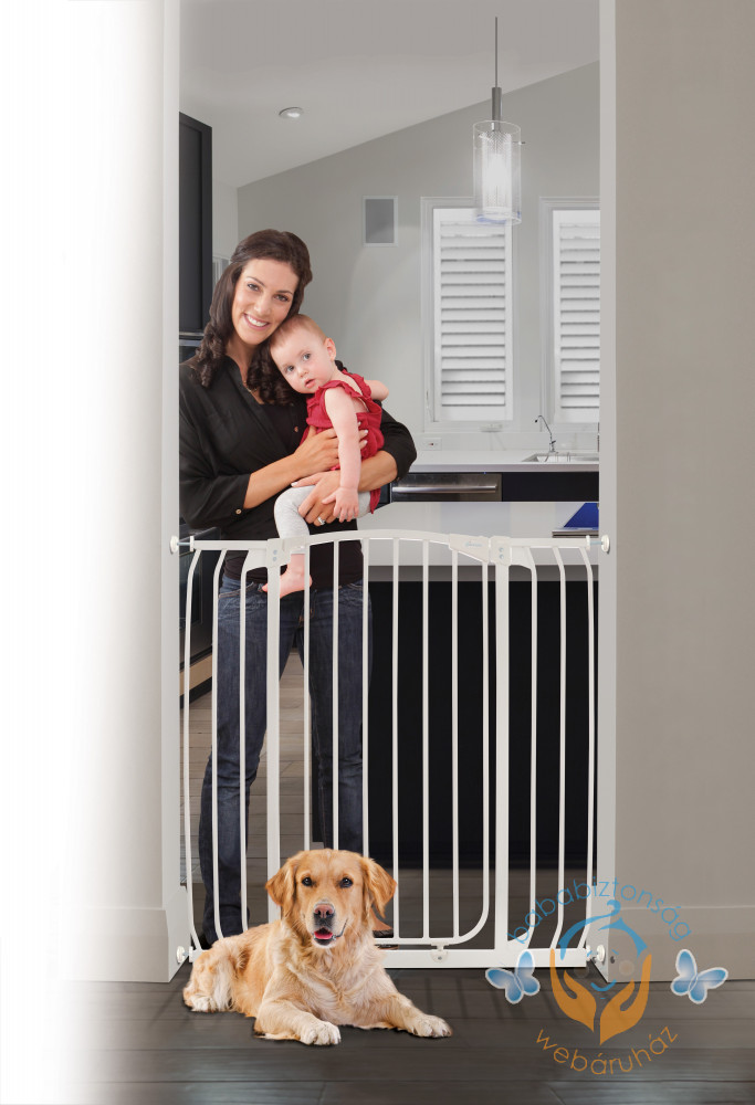 Image of Dreambaby Extra magas önfeszítős ajtórács, kutyarács, fehér (97,5-106 cm)