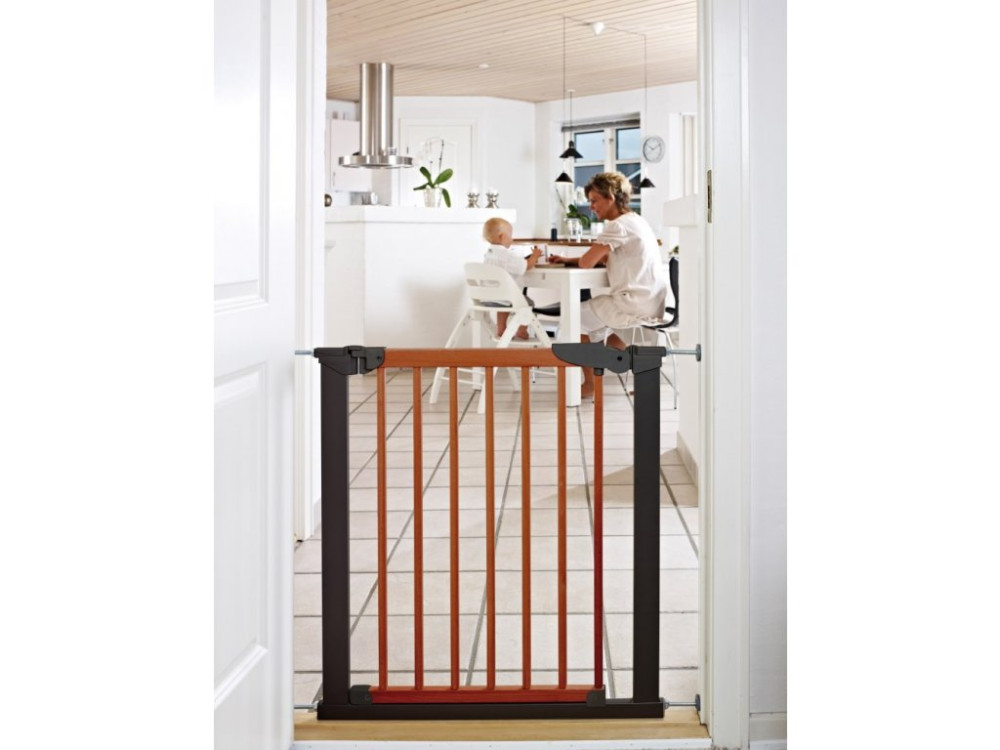 Image of Babydan AVANTGARDE önfeszítős fa ajtórács fém kerettel - cseresznyefa színű (71 - 78 cm, bővíthető)